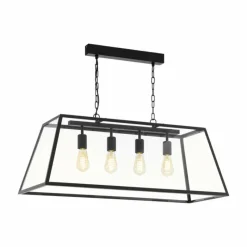 Luminaires Eglo Suspension Eglo AMESBURY Noir, 4 lumières