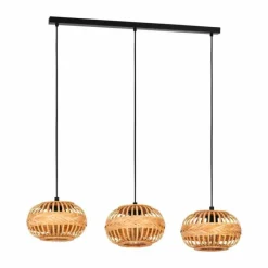 Style Boho-Chic-Luminaires Eglo Suspension Eglo AMSFIELD Noir, 3 lumières