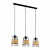 Style Boho-Chic-Luminaires Eglo Suspension Eglo ANWICK Noir, 3 lumières
