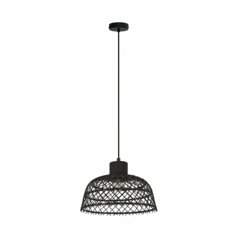 Style Boho-Chic-Luminaires Eglo Suspension Eglo AUSNBY Noir, 1 lumière
