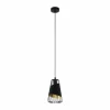 Lampes En Tissu-Luminaires Eglo Suspension Eglo AUSTELL Noir, 1 lumière