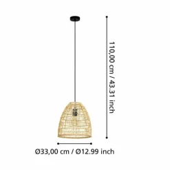Style Boho-Chic-Luminaires Eglo Suspension Eglo AYESGARTH Noir, 1 lumière
