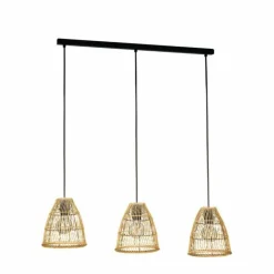Style Boho-Chic-Luminaires Eglo Suspension Eglo AYESGARTH Noir, 3 lumières