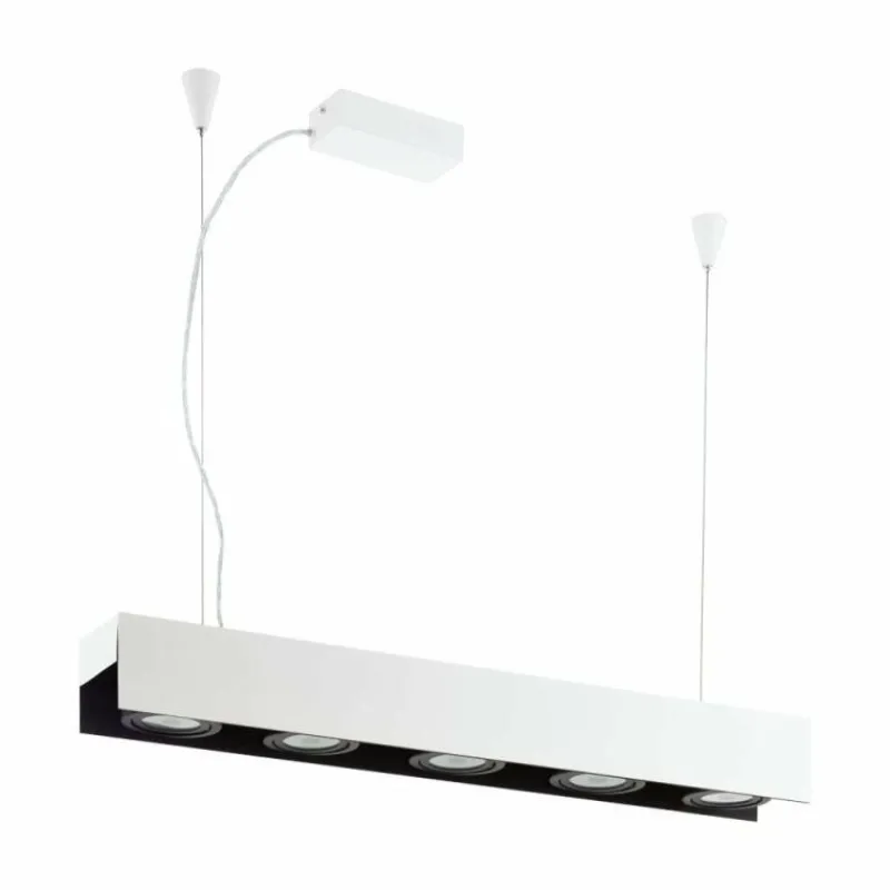 Luminaires Eglo Suspension Eglo BADALONA LED Noir, Blanc, 5 lumières* Suspensions