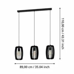 Luminaires Eglo Suspension Eglo BAJAZZARA Noir, 3 lumières* Suspensions