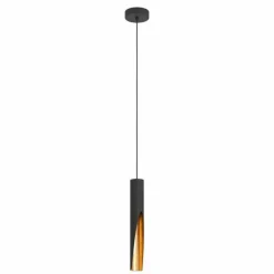 Lampes Dorées-Luminaires Eglo Suspension Eglo BARBOTTO LED Or, Noir, 1 lumière