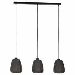 Lampes En Tissu-Luminaires Eglo Suspension Eglo BARLASTON Noir, 3 lumières