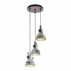 Lampes Industrielles-Luminaires Eglo Suspension Eglo BARNSTAPLE Brun, Noir, 3 lumières