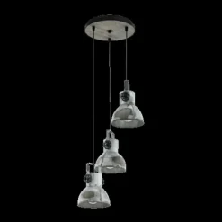 Lampes Industrielles-Luminaires Eglo Suspension Eglo BARNSTAPLE Brun, Noir, 3 lumières