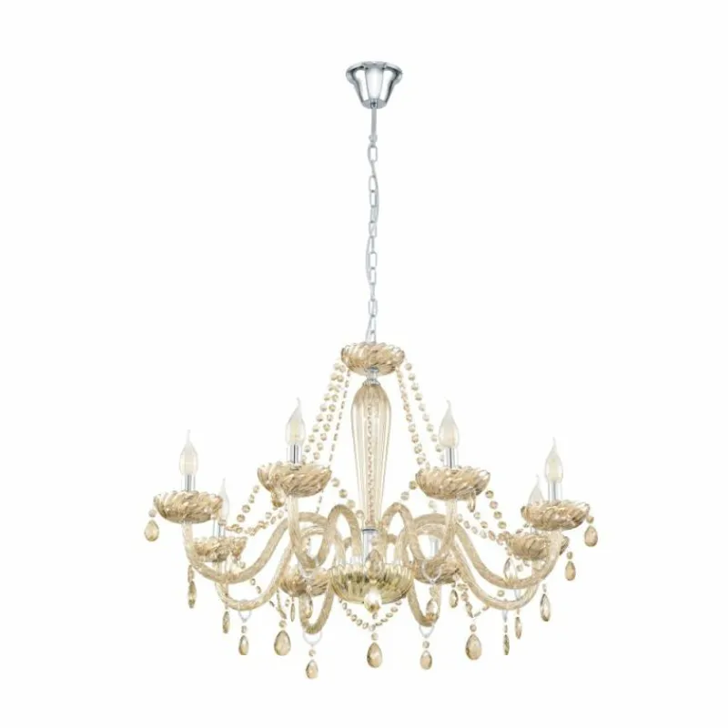 Luminaires Eglo Suspension Eglo BASILANO Chrome, 8 lumières