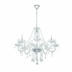 Luminaires Eglo Suspension Eglo BASILANO Chrome, 8 lumières