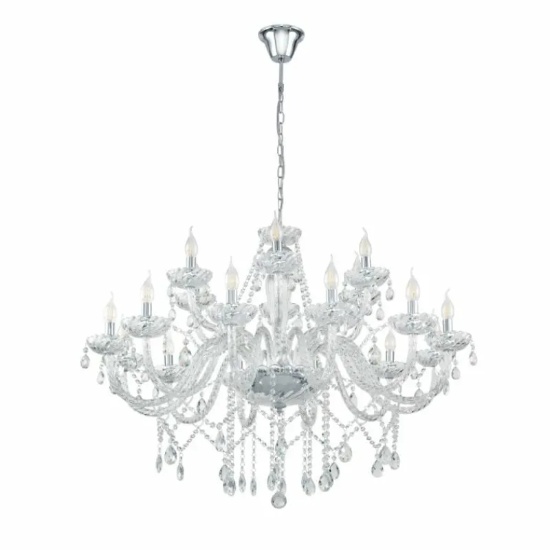 Luminaires Eglo Suspension Eglo BASILANO Chrome, 18 lumières