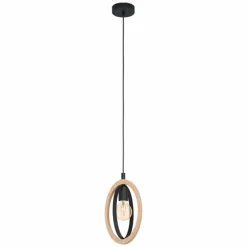 Lampes Industrielles-Luminaires Eglo Suspension Eglo BASILDON Brun, Noir, 1 lumière