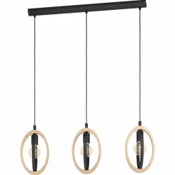 Lampes Industrielles-Luminaires Eglo Suspension Eglo BASILDON Brun, Noir, 3 lumières