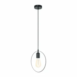 Lampes Vintages & Rétros-Luminaires Eglo Suspension Eglo BEDINGTON Noir, 1 lumière