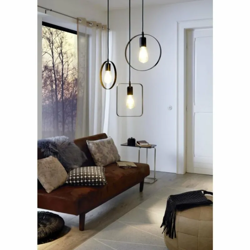Lampes Vintages & Rétros-Luminaires Eglo Suspension Eglo BEDINGTON Noir, 1 lumière