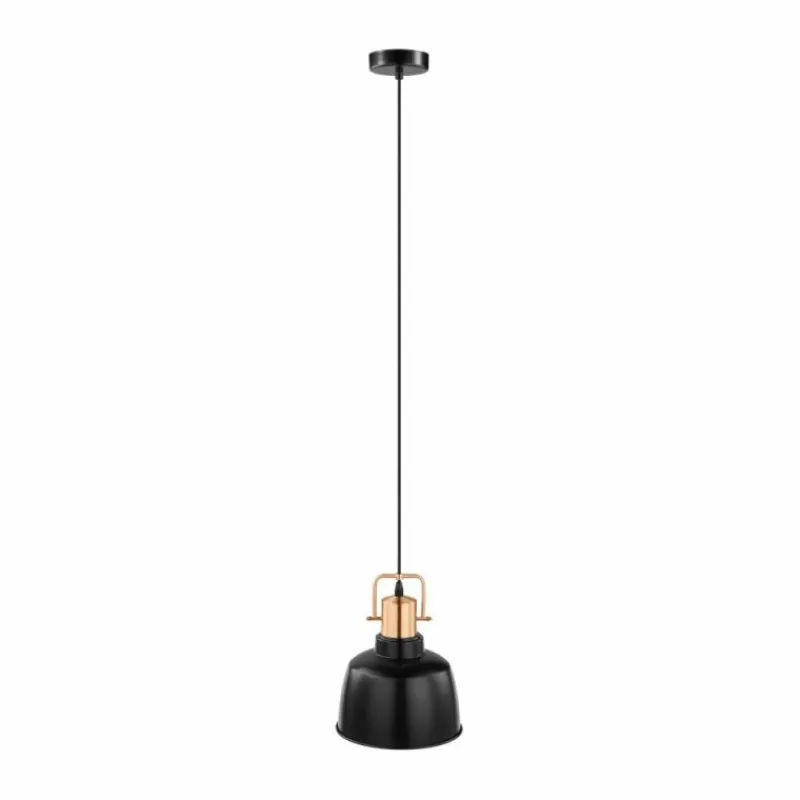 Lampes Industrielles-Luminaires Eglo Suspension Eglo BODMIN Cuivre, Noir, 1 lumière