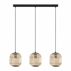 Style Boho-Chic-Luminaires Eglo Suspension EGLO BORDESLEY Noir, 3 lumières