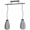 Suspension Verre Fumé-Luminaires Eglo Suspension Eglo BRICKFIELD Noir, 2 lumières