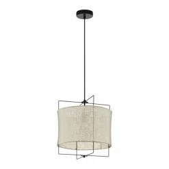 Lampes En Tissu-Luminaires Eglo Suspension EGLO BRIDEKIRK Noir, 1 lumière