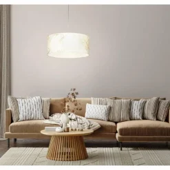 Lampes En Tissu-Luminaires Eglo Suspension Eglo BUCAMARANGA Blanc, 1 lumière