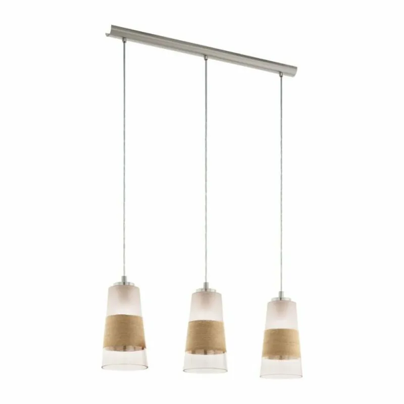 Luminaires Eglo Suspension Eglo BURNHAM Nickel mat, 3 lumières