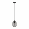 Suspension Verre Fumé-Luminaires Eglo Suspension EGLO CADAQUES Noir, 1 lumière