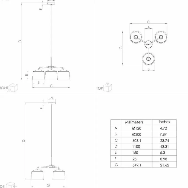 Luminaires Eglo Suspension Eglo CAGUANES Noir, Blanc, 3 lumières* Suspensions