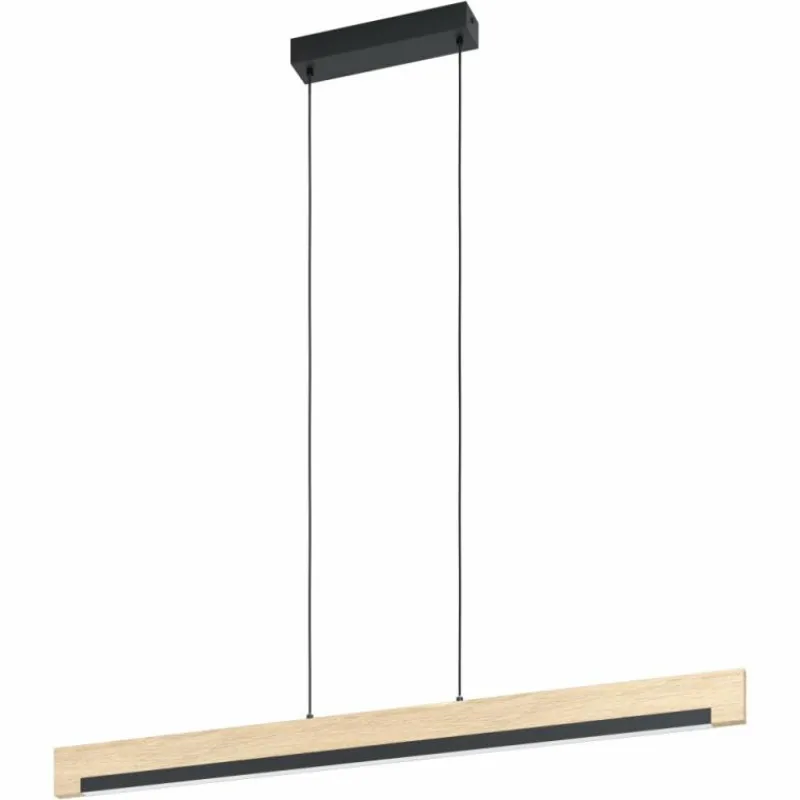 Lampes En Bois-Luminaires Eglo Suspension Eglo CAMACHO LED Brun, Noir, 1 lumière