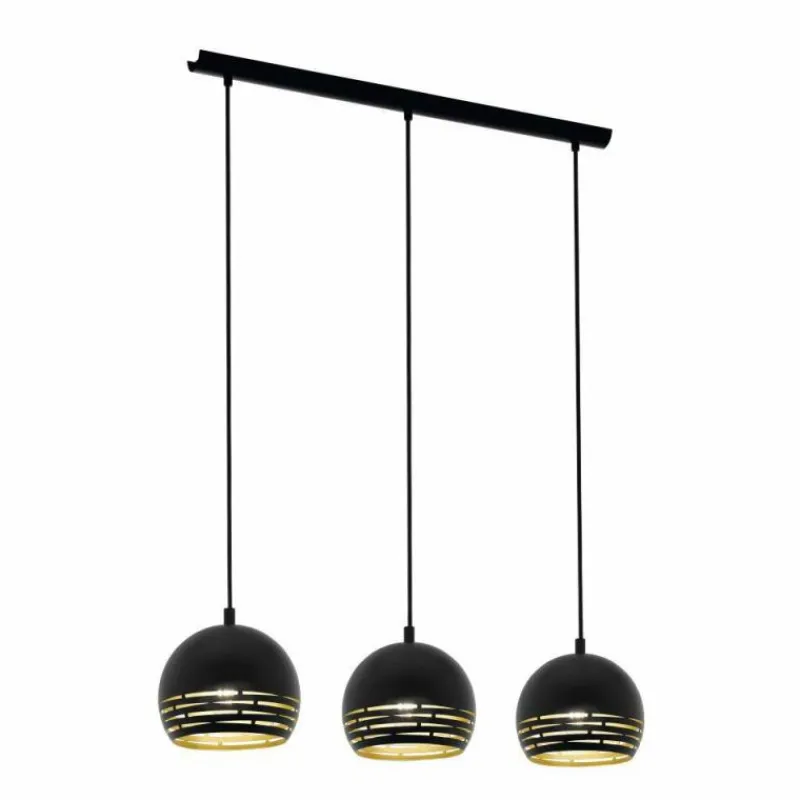 Lampes Dorées-Luminaires Eglo Suspension Eglo CAMASTRA Or, Noir, 3 lumières