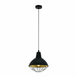 Lampes Dorées-Luminaires Eglo Suspension Eglo CANNINGTON Or, Noir, 1 lumière