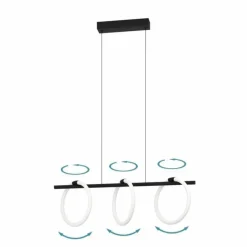 Luminaires Eglo Suspension Eglo CARANACOA LED Noir, 3 lumières* Éclairage Led