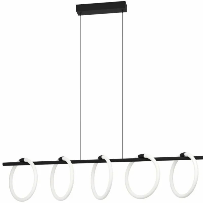 Luminaires Eglo Suspension Eglo CARANACOA LED Noir, 5 lumières* Éclairage Led