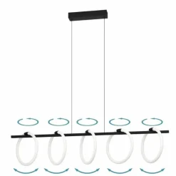 Luminaires Eglo Suspension Eglo CARANACOA LED Noir, 5 lumières* Éclairage Led