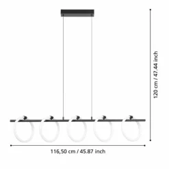 Luminaires Eglo Suspension Eglo CARANACOA LED Noir, 5 lumières* Éclairage Led