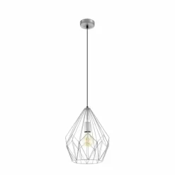 Lampes Vintages & Rétros-Luminaires Eglo Suspension Eglo CARLTON Argenté, 1 lumière