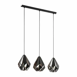 Lampes Vintages & Rétros-Luminaires Eglo Suspension Eglo CARLTON Cuivre, Noir, 3 lumières