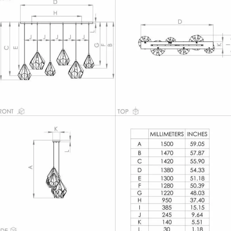 Lampes Industrielles-Luminaires Eglo Suspension Eglo CARLTON Cuivre, Noir, 6 lumières