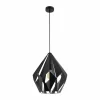 Lampes Vintages & Rétros-Luminaires Eglo Suspension Eglo CARLTON Noir, Argenté, 1 lumière
