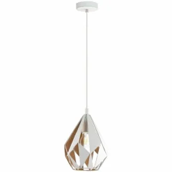 Lampes Dorées-Luminaires Eglo Suspension EGLO CARLTON Or, Blanc, 1 lumière