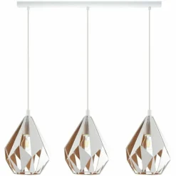 Lampes Dorées-Luminaires Eglo Suspension EGLO CARLTON Or, Blanc, 3 lumières