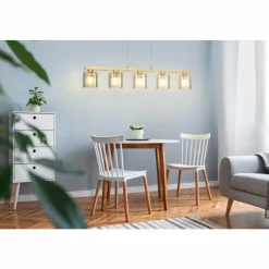 Lampes Vintages & Rétros-Luminaires Eglo Suspension EGLO CASTRALVO Brun, Nickel mat, 5 lumières