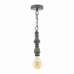Lampes Industrielles-Luminaires Eglo Suspension Eglo CHEPSTOW Argenté, 1 lumière