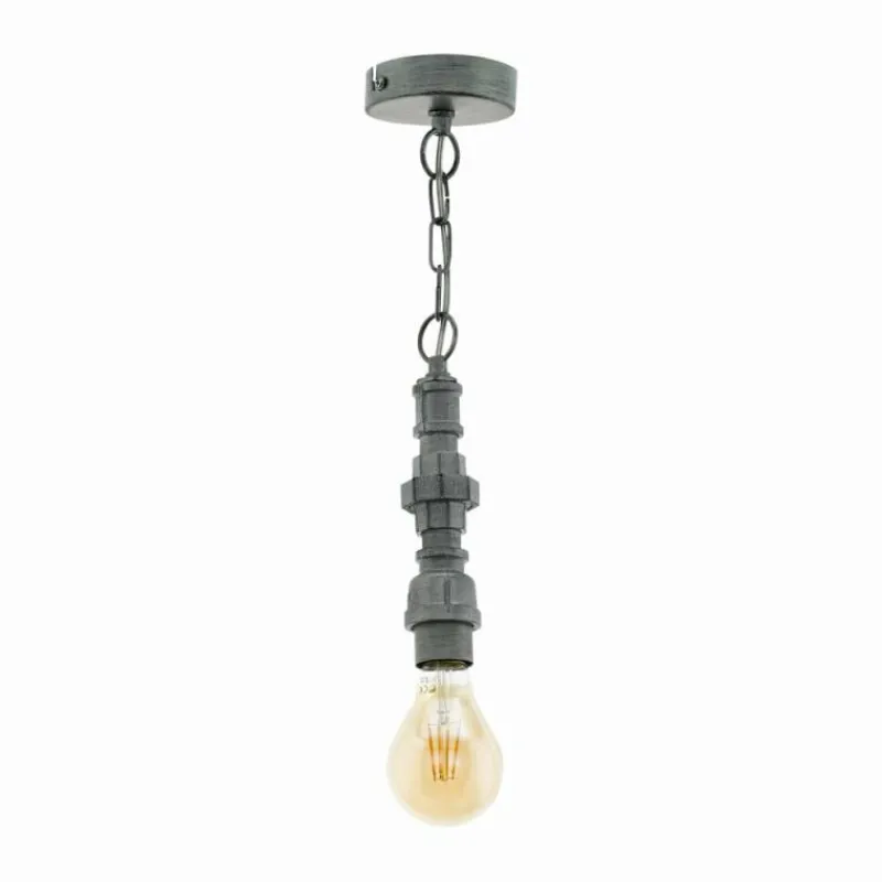 Lampes Industrielles-Luminaires Eglo Suspension Eglo CHEPSTOW Argenté, 1 lumière