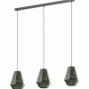 Lampes Industrielles-Luminaires Eglo Suspension EGLO CHIAVICA Nickel mat, Noir, 3 lumières