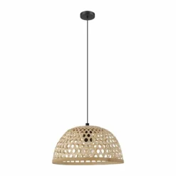 Style Boho-Chic-Luminaires Eglo Suspension EGLO CLAVERDON Noir, 1 lumière