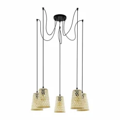 Luminaires Eglo Suspension EGLO CLAVERDON Noir, 5 lumières* Suspensions
