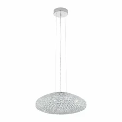 Luminaires Eglo Suspension Eglo CLEMENTE Chrome, Aspect cristal, 3 lumières* Suspensions