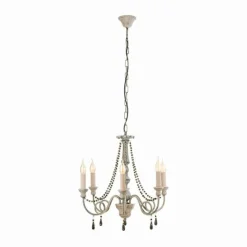 Luminaires Antiques-Luminaires Eglo Suspension Eglo COLCHESTER Beige, Gris, 6 lumières