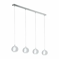 Luminaires Scandinaves-Luminaires Eglo Suspension Eglo CONESSA LED Chrome, 4 lumières
